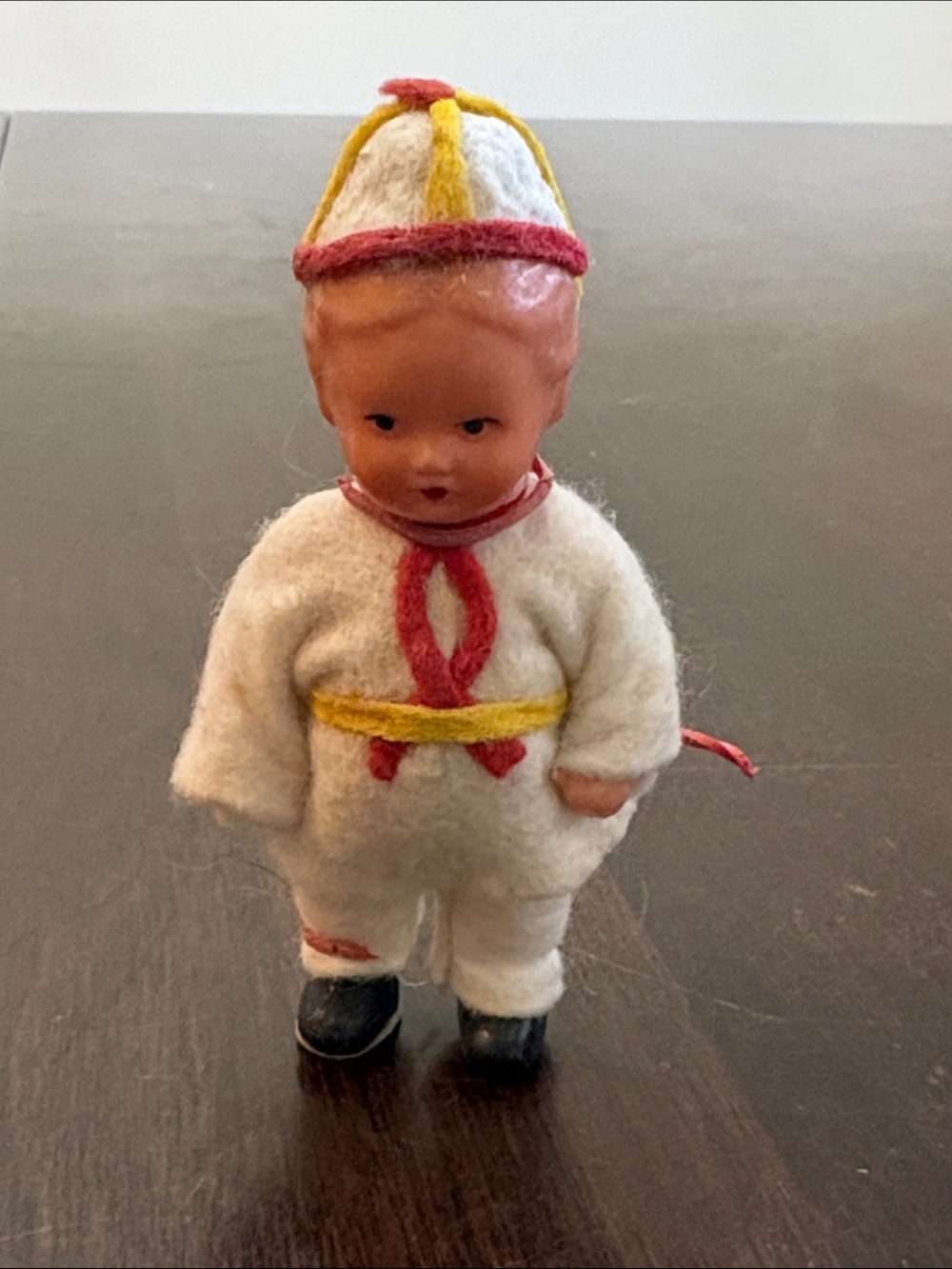 Vintage German EDI Miniature Celluloid Doll 1930s-1950s Folk Costume
